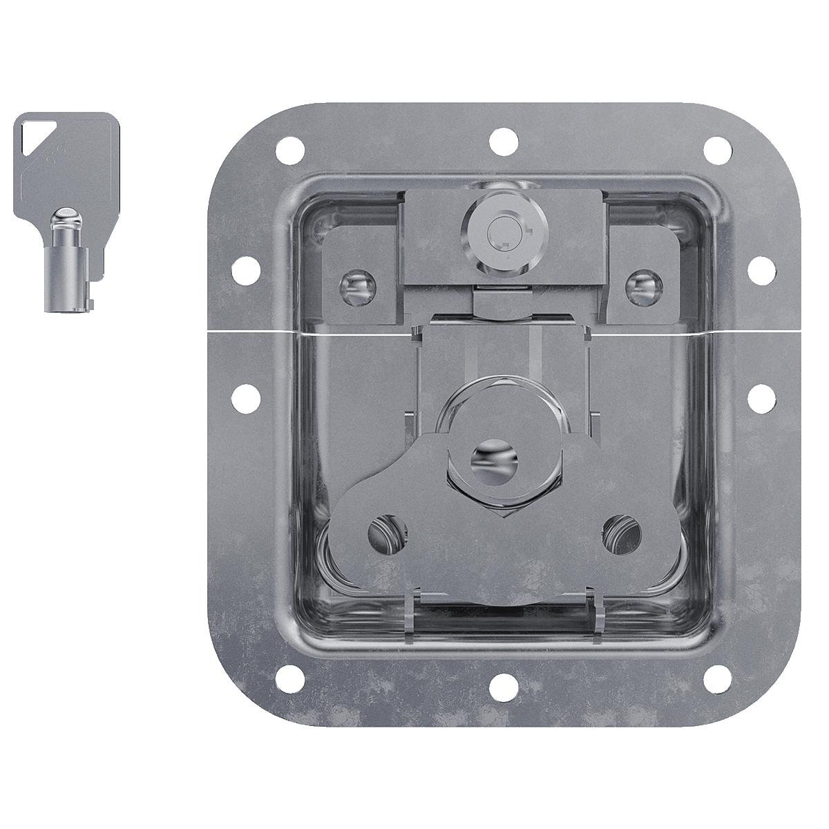 Medium Recessed Key lockable Twist Catch, 3/4 view