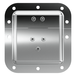 view of recessed catch with mounting holes and offset legs