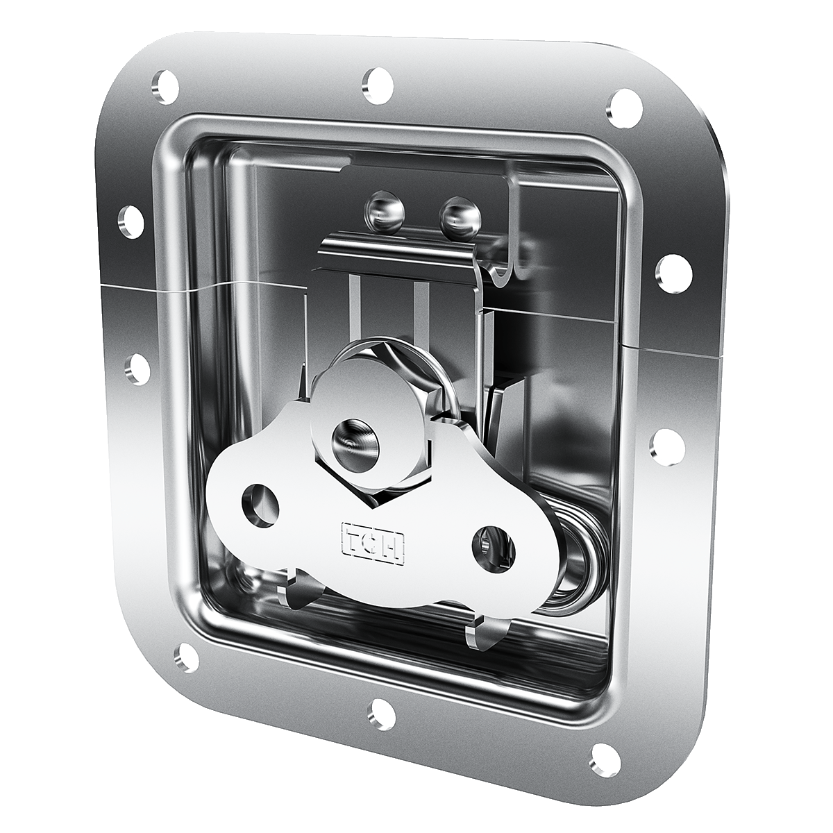 view of medium recessed twist catch with offset mounting