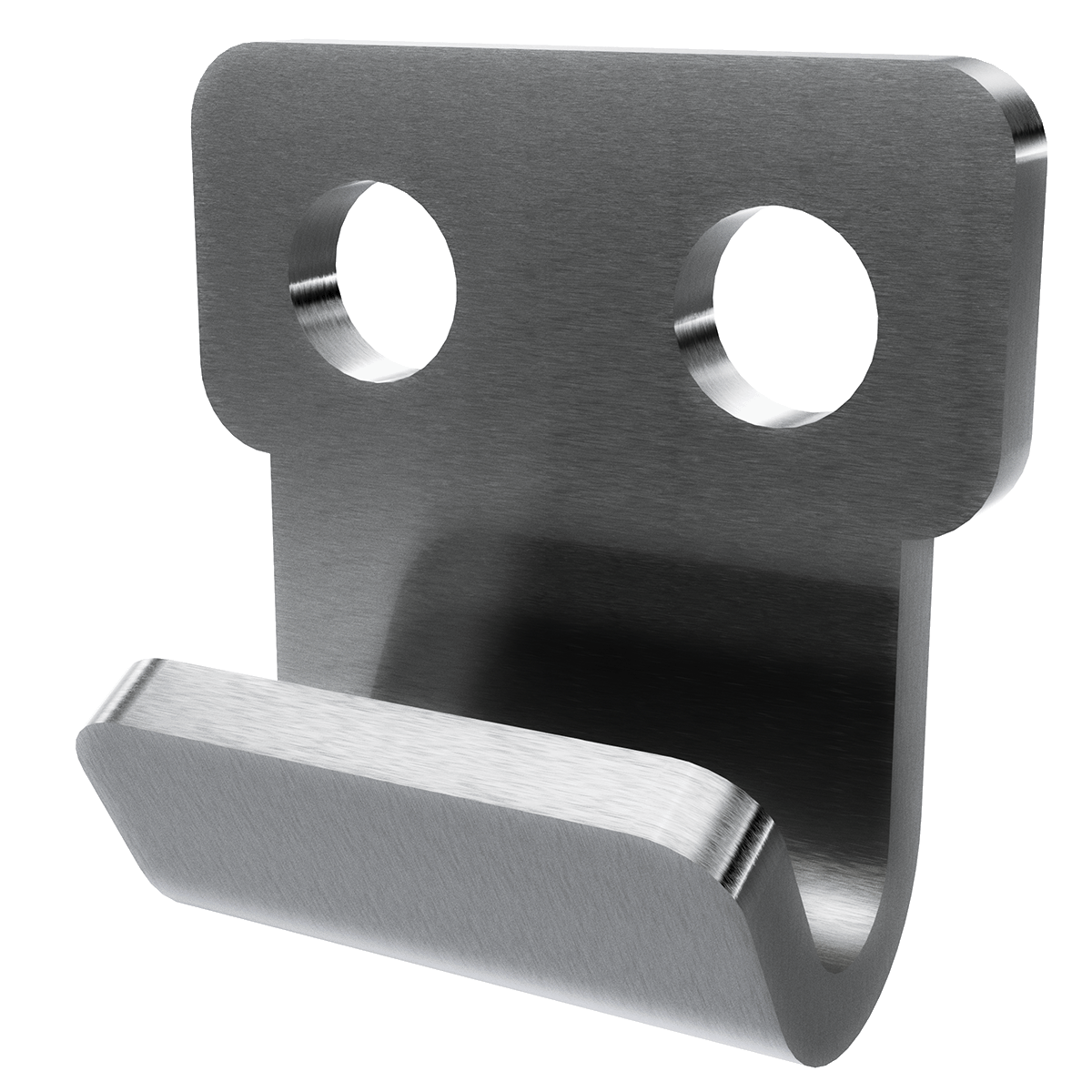 angled view of stainless low profile strike plate