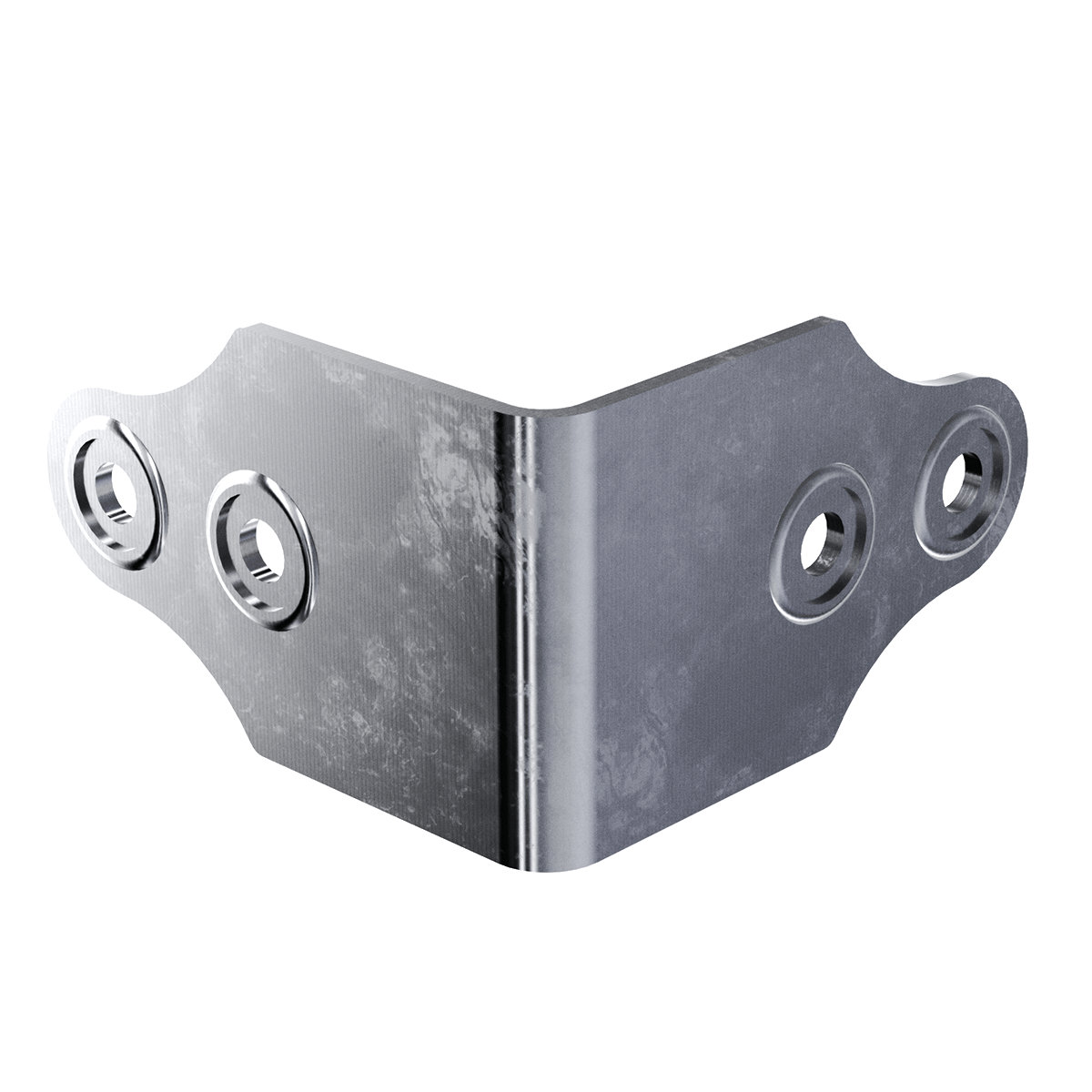 Four-Hole Clamp With Rivet Protectors, 3/4 view