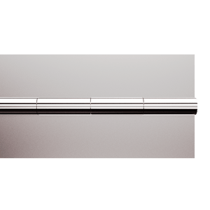 Close-up of 0.19-inch pin and 1-inch knuckles, stainless steel piano hinge, no holes, TCH 505-2933805