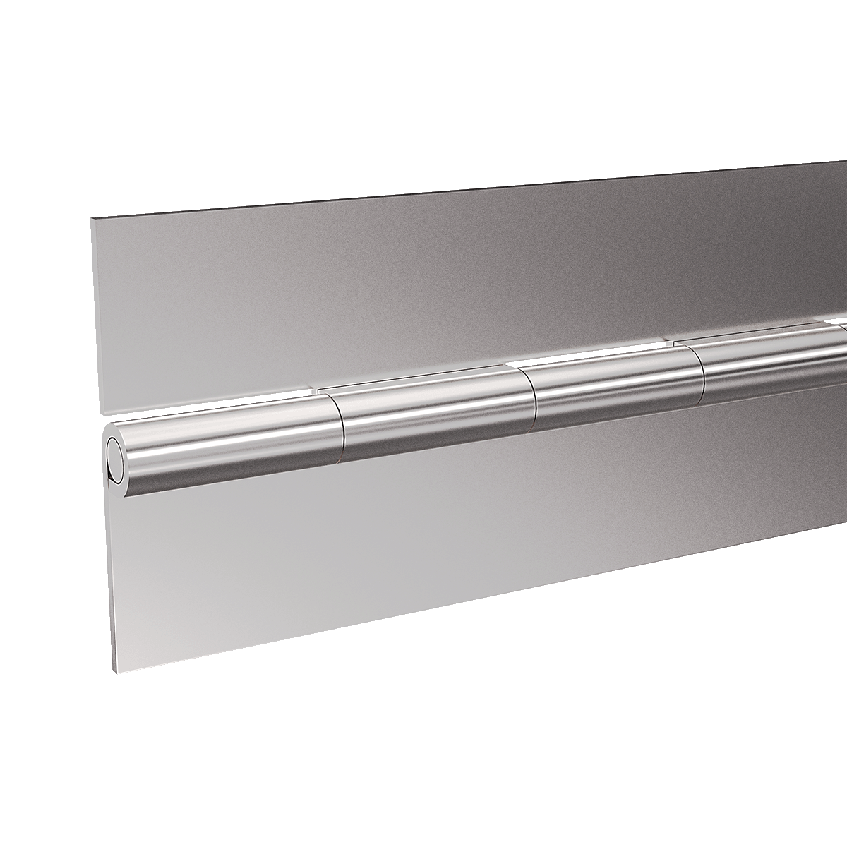 72-inch stainless steel continuous hinge open flat, showing continuous knuckle run and pin, TCH 505-2933805