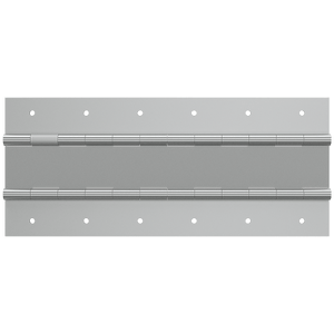 48-inch steel double-knuckle continuous hinge bright zinc plate front view