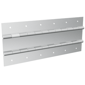 48-inch steel double-knuckle continuous hinge bright zinc plate angled left view
