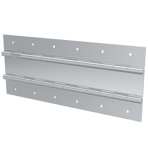 Steel double-knuckle continuous hinge bright zinc plate angled right view