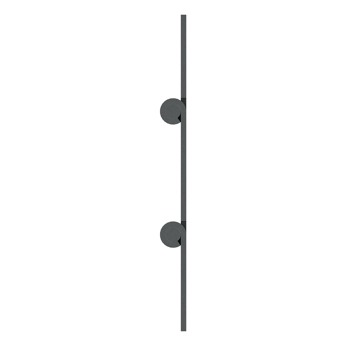 48-inch Steel double-knuckle continuous hinge side profile showing double knuckles