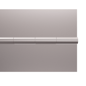 TCH 16 gauge, 3in Wide x 72in Long, stainless steel continuous hinge, Plain, 505-P0730183805, partial front view