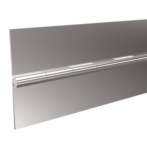 TCH 16 gauge, 3in Wide x 72in Long, stainless steel continuous hinge, 505-P0730183805, partial left side perspective view