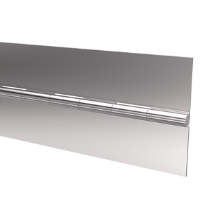 TCH 16 gauge, 3in Wide x 72in Long, stainless steel continuous hinge, Plain, 505-P0730183805, partial right side perspective view