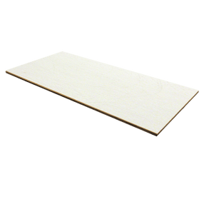 White fibreglass 1/8-inch skined plywood laminated panel with a smooth finish,for sleek home theater setups against a high-contrast black backdrop.