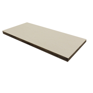 Light gray laminate panel with textured surface and layered edge