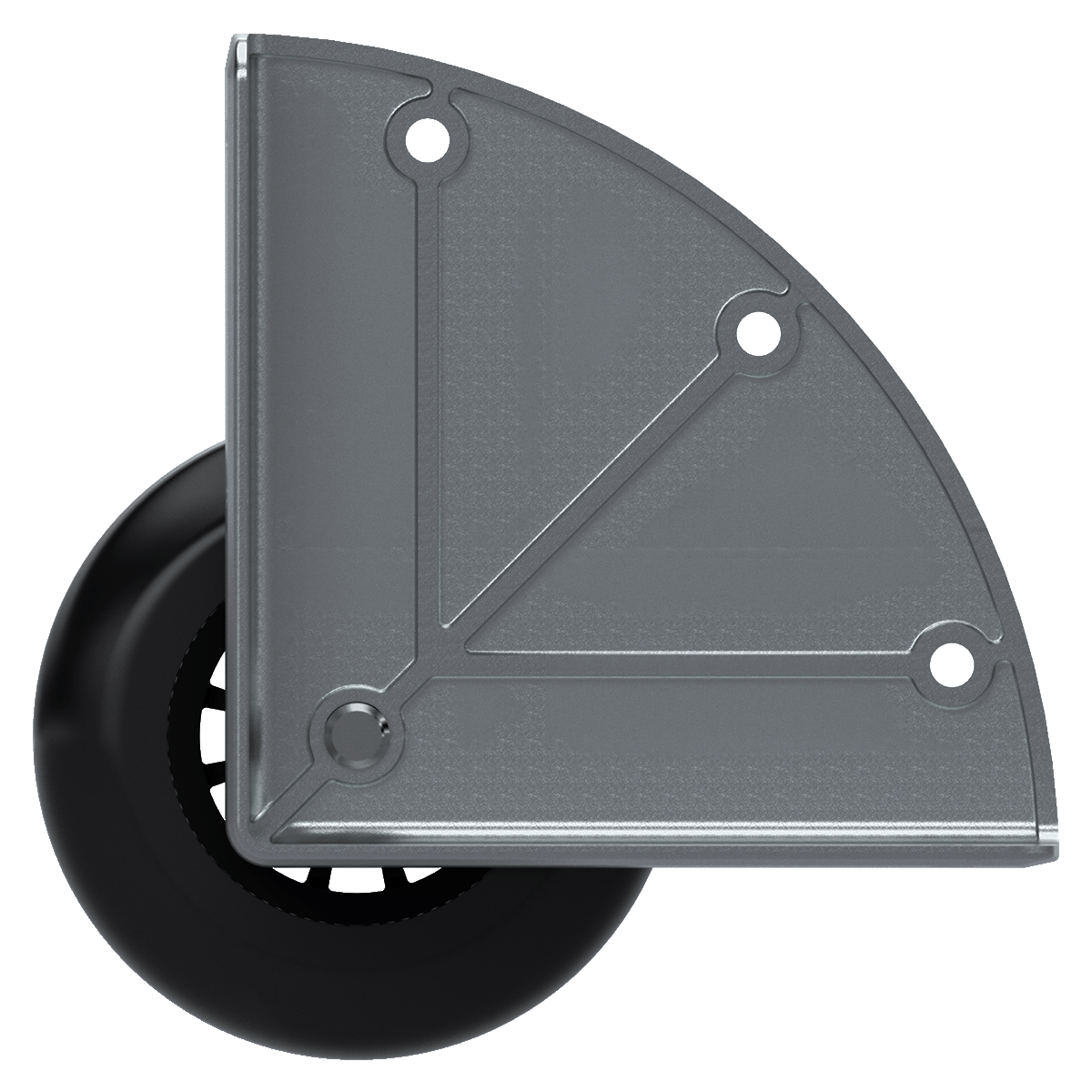 3" Silver Corner Caster - External Mount