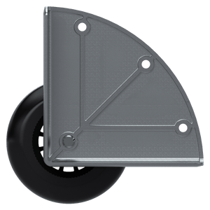 3" Silver Corner Caster - External Mount