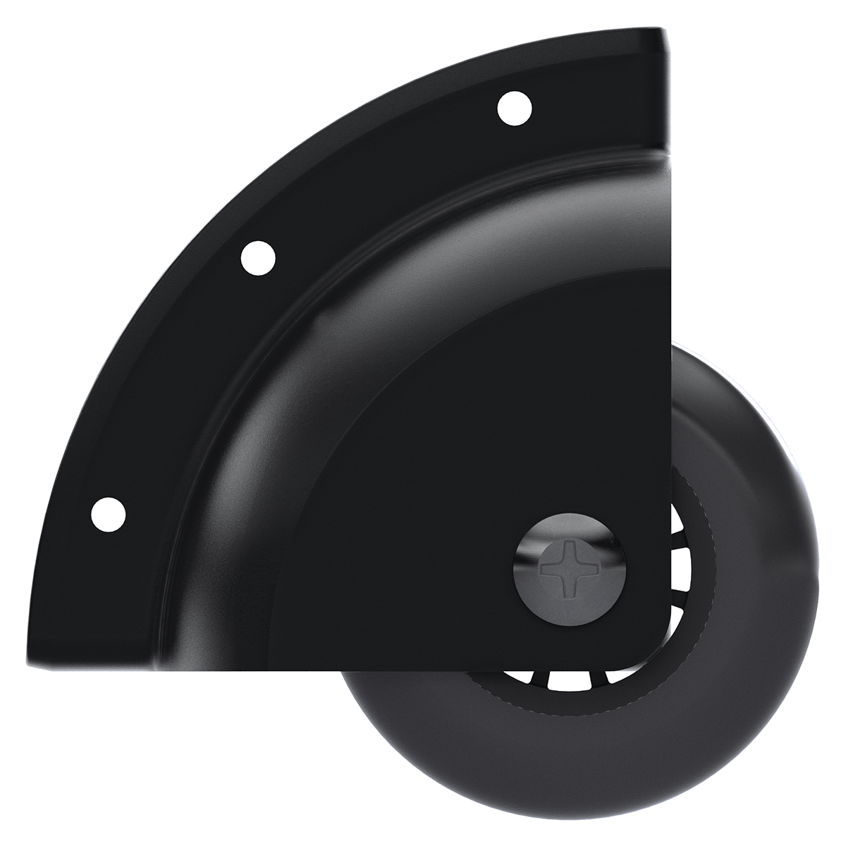 3&quot; Black Corner Caster - External Mount