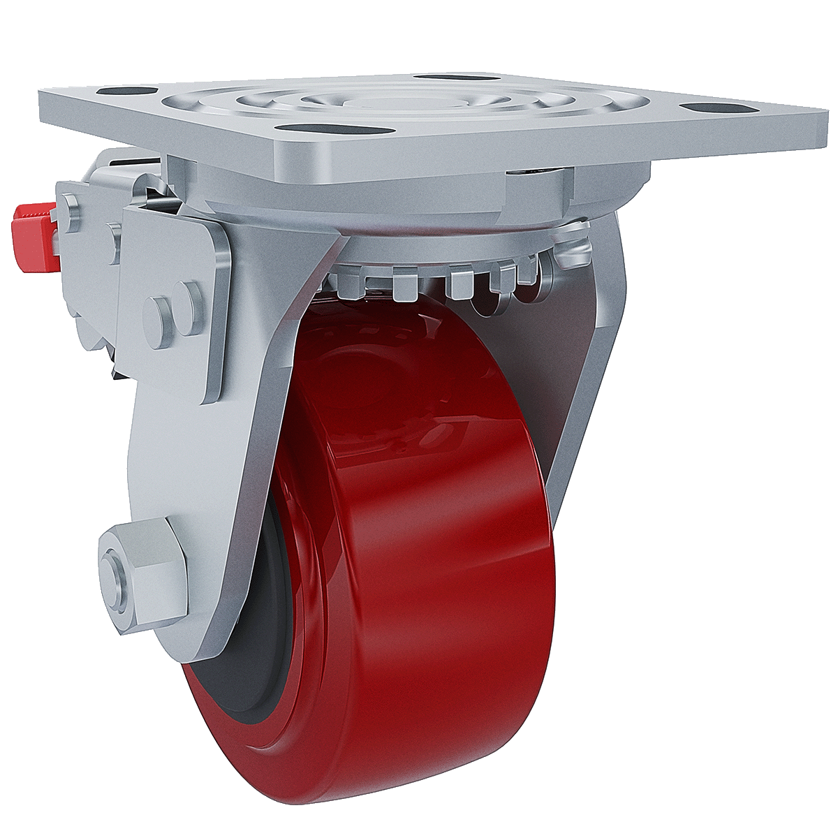 4 x 2-inch Polyurethane Swivel Caster with Full Brake