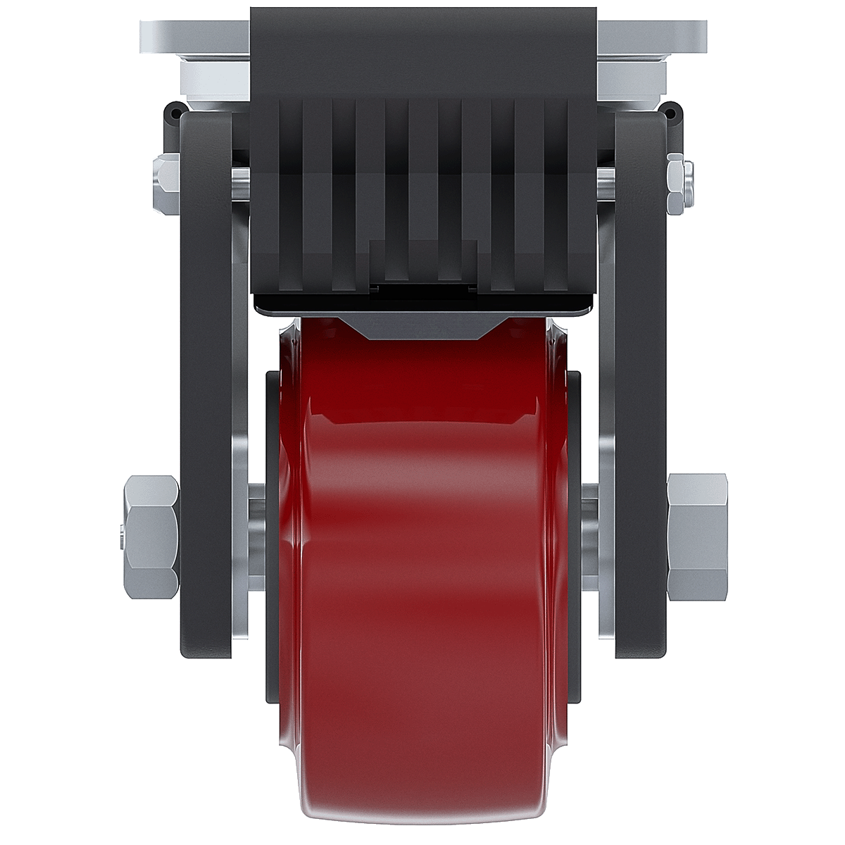 4 x 2-inch Maroon Polyurethane Swivel Caster with Wheel Brake