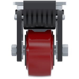 4 x 2-inch Maroon Polyurethane Swivel Caster with Wheel Brake