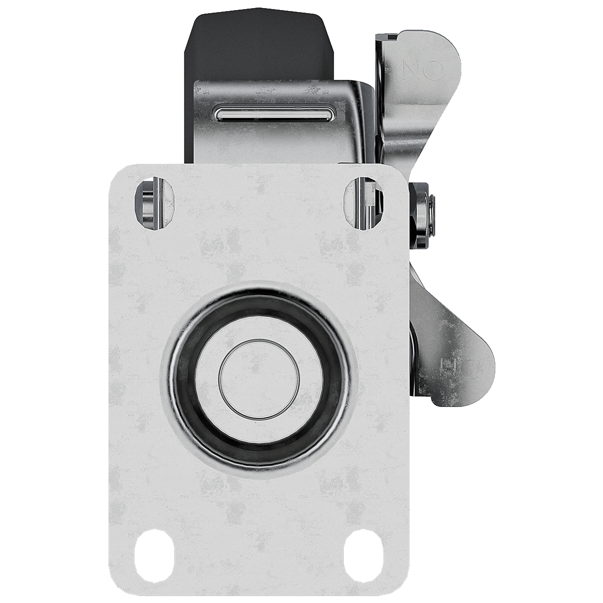 3-1/2" Swivel Caster with Brake, Gray Tire and Aluminum Core