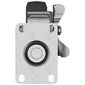 3-1/2" Swivel Caster with Brake, Gray Tire and Aluminum Core