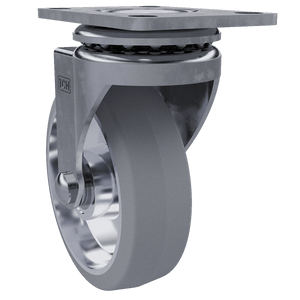 4" Swivel Caster with Gray Tire and Aluminum Core