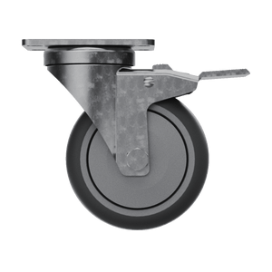 4" Gray TPR Tire Swivel Caster with Brake