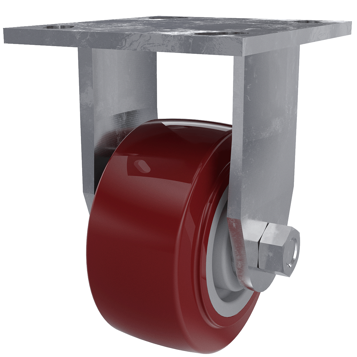 Render of 4&quot; Poly Hi-Tech Rigid Caster, 3/4 view