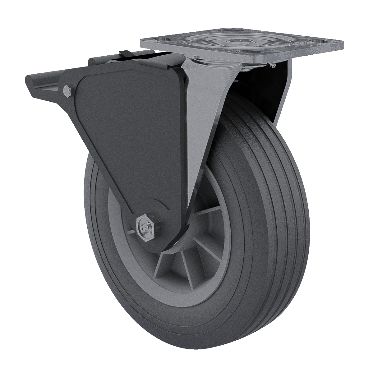 8&quot; Flat Free Field Caster with Wheel lock Kit