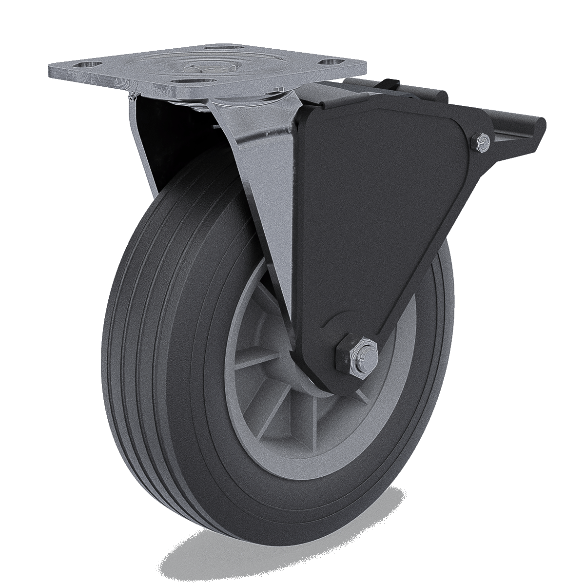 8&quot; Flat Free Field Caster with Wheel lock Kit