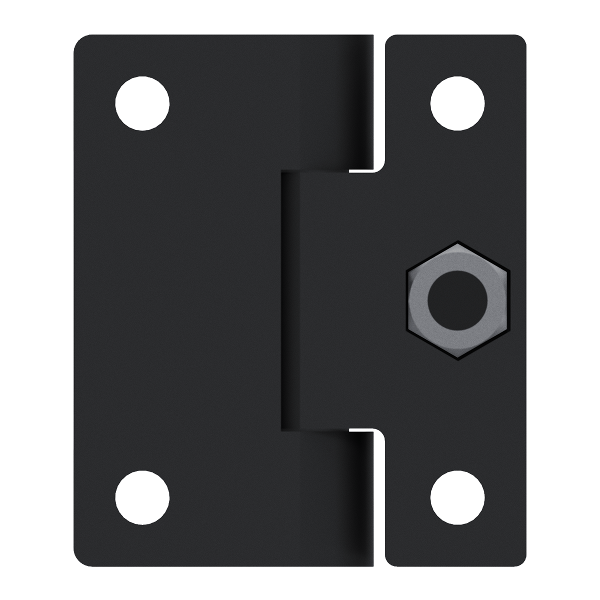 Southco E6-10-301-20 adjustable torque position control hinge in black acetal copolymer, back view