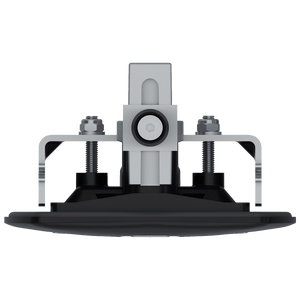 Southco N5-A0000A-A1 non-locking lift and turn compression latch with black plastic cup and chrome plated folding T-handle, top view