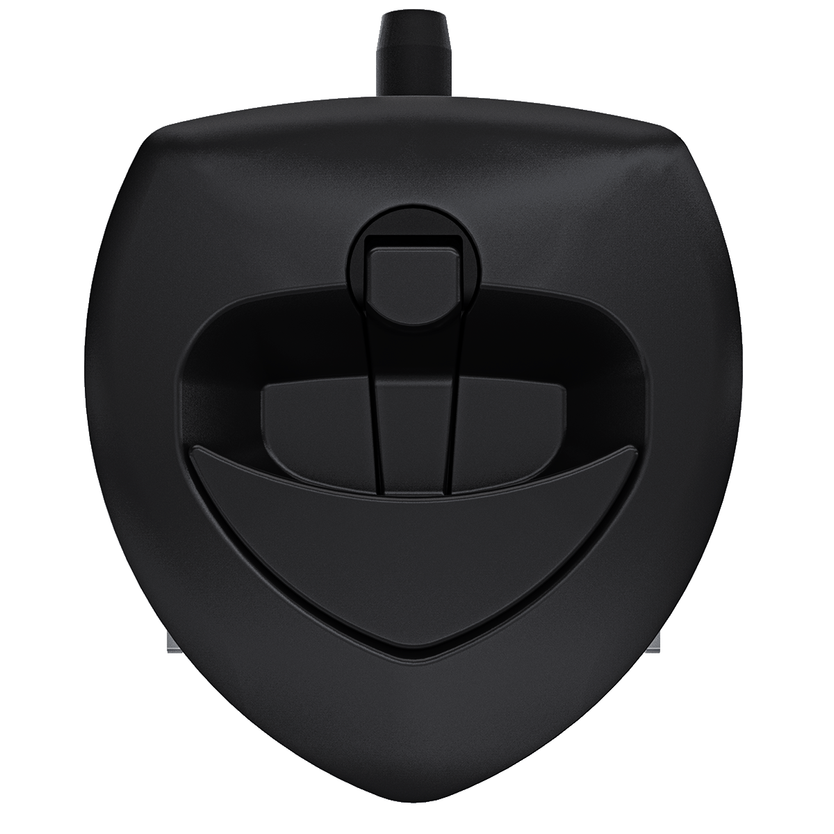 Southco N5-A0000A-A5 non-locking lift and turn compression latch with black plastic cup and black folding T-handle front view