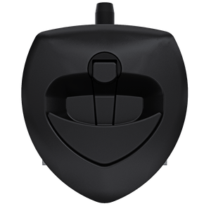 Southco N5-A0000A-A5 non-locking lift and turn compression latch with black plastic cup and black folding T-handle front view