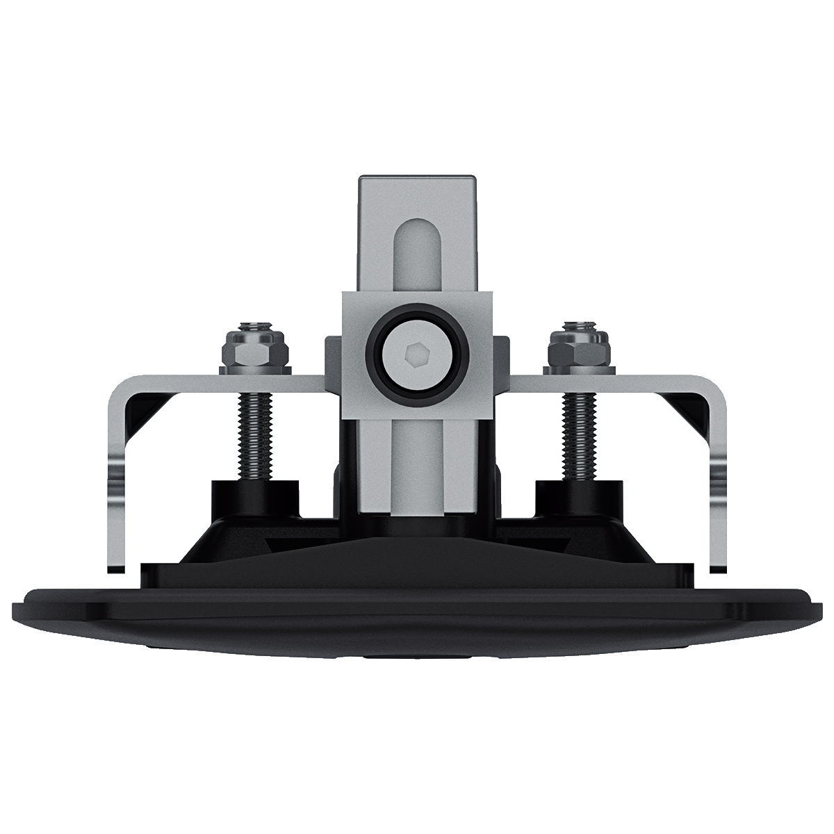 Southco N5-A0000A-A5 non-locking lift and turn compression latch with black plastic cup and black folding T-handle top view