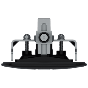 Southco N5-A0110A-A1 key-locking lift and turn compression latch with black plastic cup and chrome plated folding T-handle, top view