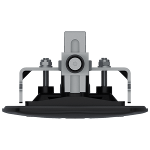 Southco N5-A0110A-A5 key-locking lift and turn compression latch with black plastic cup and black folding T-handle, top view