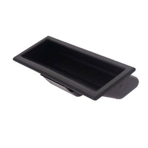 Southco P2-43 black ABS snap-in flush pull handle with recessed grip and low-profile rectangular mounting flange