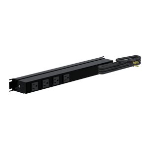 Heavy Duty Rack Mount 19" Power Bar, IEC 6-Outlet, 15 ft. cord, 125VAC, 15A, Black