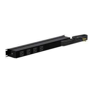 Heavy Duty Rack Mount 19-inch Power Bar, IEC 6-Outlet, 15 ft. cord, 125VAC, 15A, Black