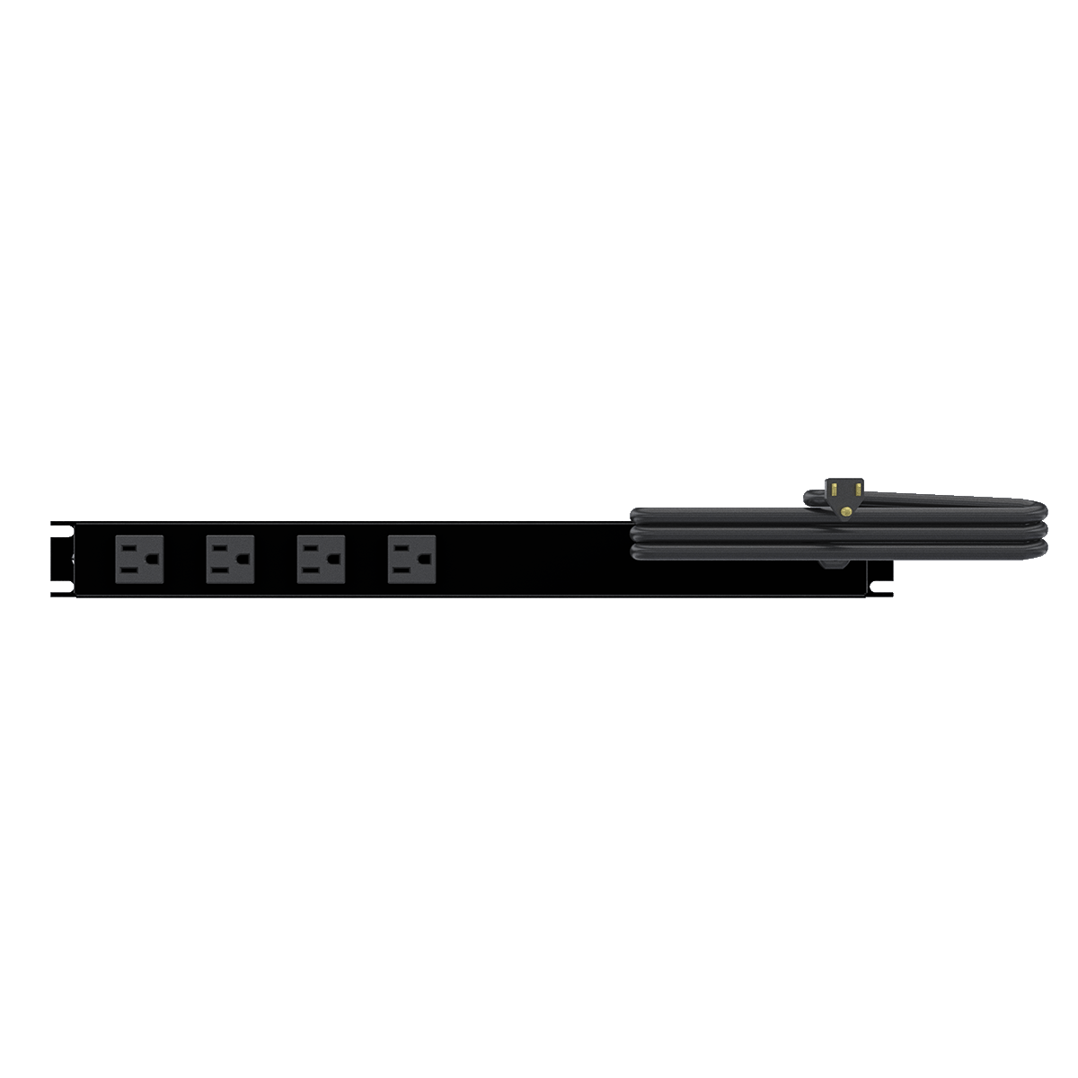Heavy Duty Rack Mount 19-inch Power Bar, IEC 6-Outlet, 15 ft. cord, 125VAC, 15A, Black