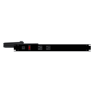 Heavy Duty Rack Mount 19" Power Bar, IEC 6-Outlet, 15 ft. cord, 125VAC, 15A, Black