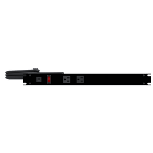 Heavy Duty Rack Mount 19-inch Power Bar, IEC 6-Outlet, 15 ft. cord, 125VAC, 15A, Black