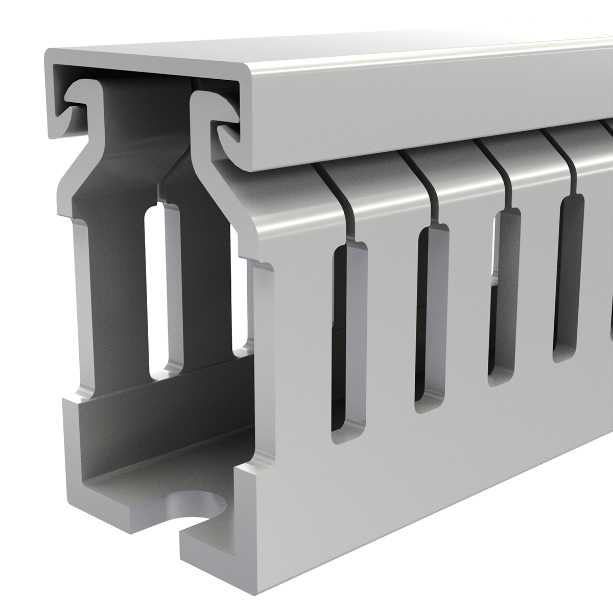 25x60mm Wire duct with cover side perspective view