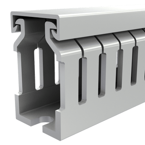 25x60mm Wire duct with cover side perspective view