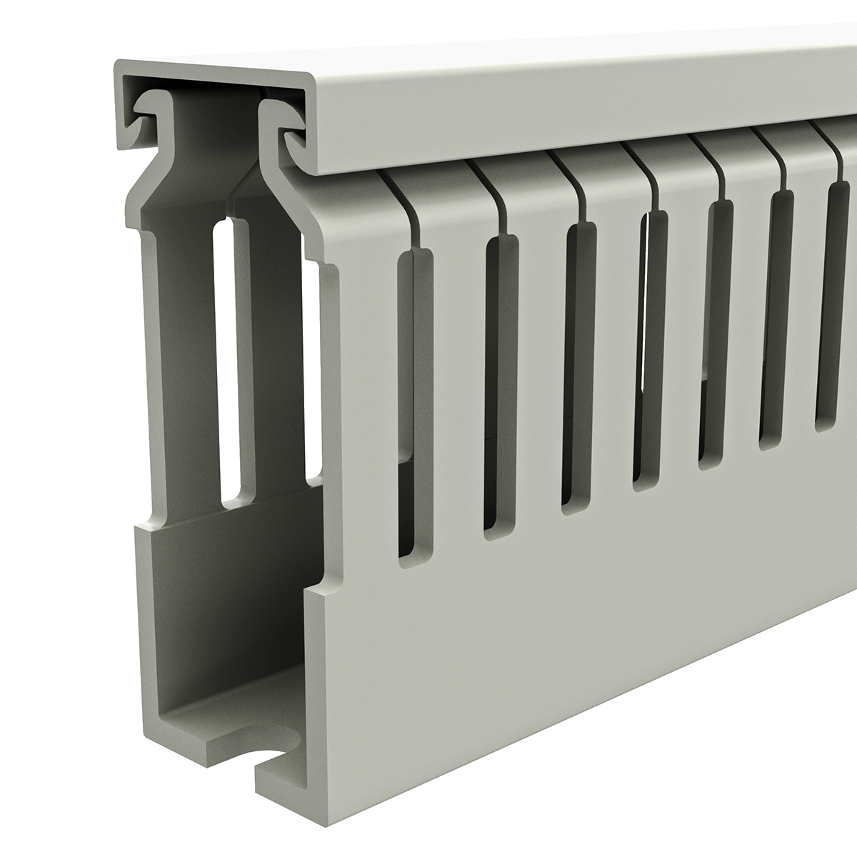 25x60mm Wire duct with cover side perspective view