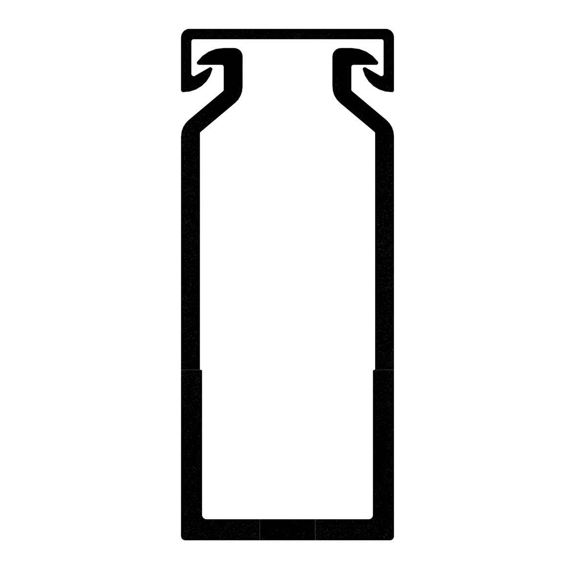 25x60mm Wire duct with cover front view