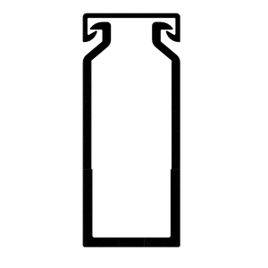 25x60mm Wire duct with cover front view