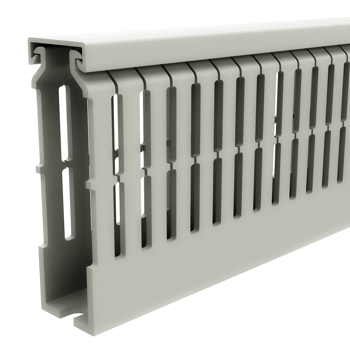 25x80mm Wire duct with cover side perspective view