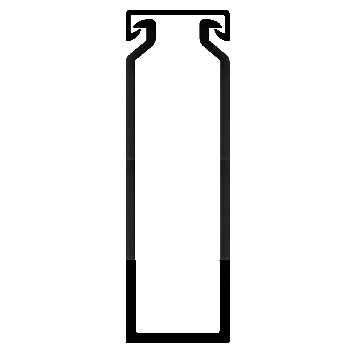 25x80mm Wire duct with cover front view
