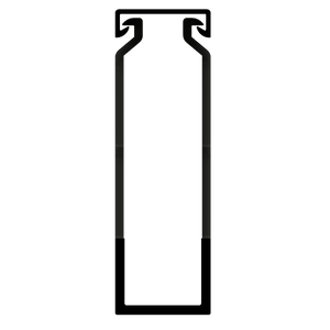 25x80mm Wire duct with cover front view